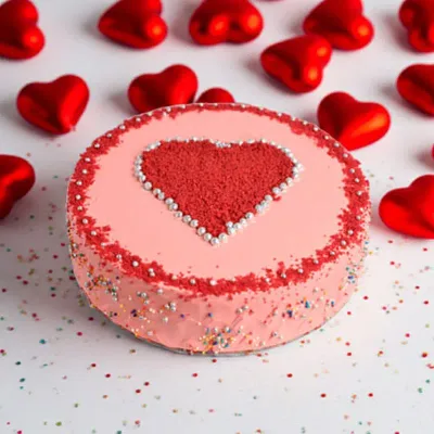 Blushing Heart Celebration Cake by RedHeart