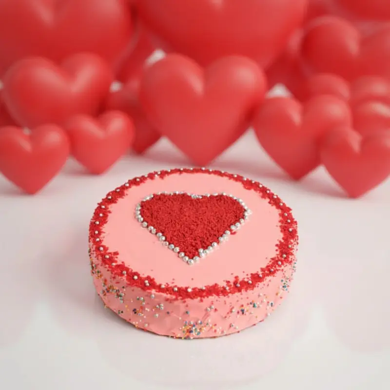 Deliver Blushing Heart Celebration Cake by Redheart