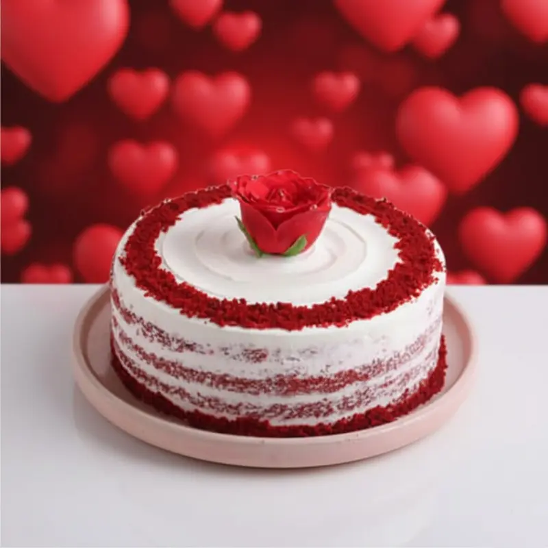 book Classic Rose Topped Red Velvet Cream Cake by Redheart