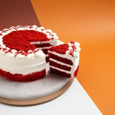 Classic Eggless Red Velvet Cream Cake by RedHeart
