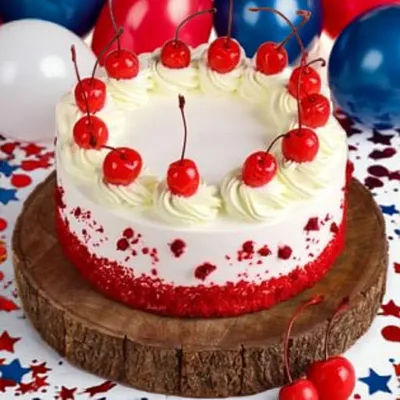 Cherry Delight Eggless Red Velvet Cream Cake by RedHeart