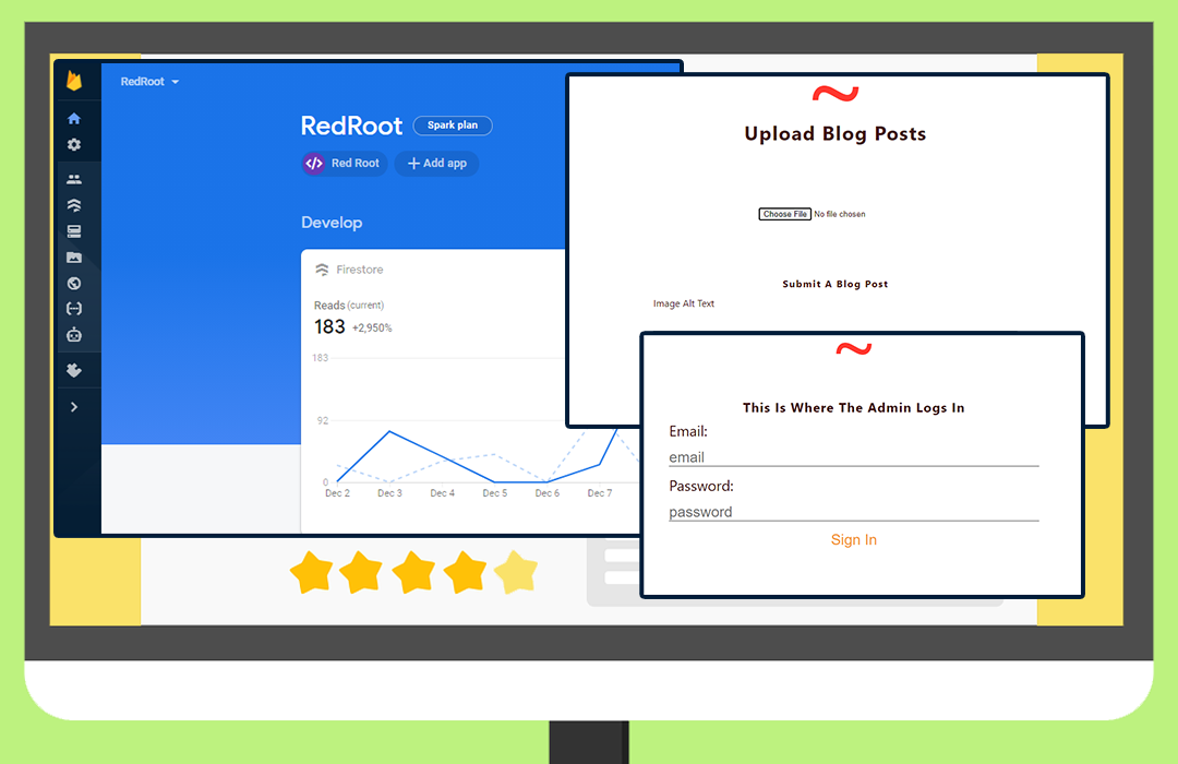 Conceptual Render of Admin Side of Red Root