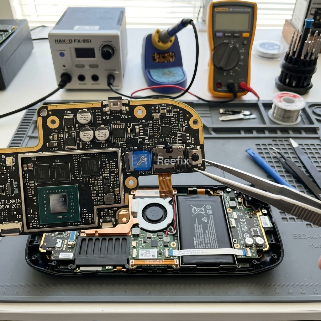Diagnostic image: Steam Deck LCD: Power Button Stuck - Diagnosis and Solution
