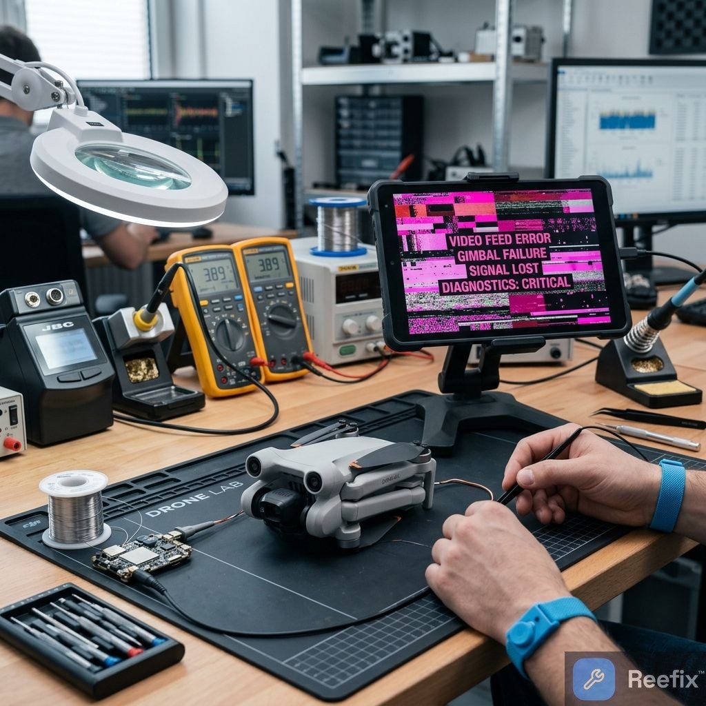 Diagnostic image: DJI Mini 4K Black or Pink Screen: Repair Diagnosis