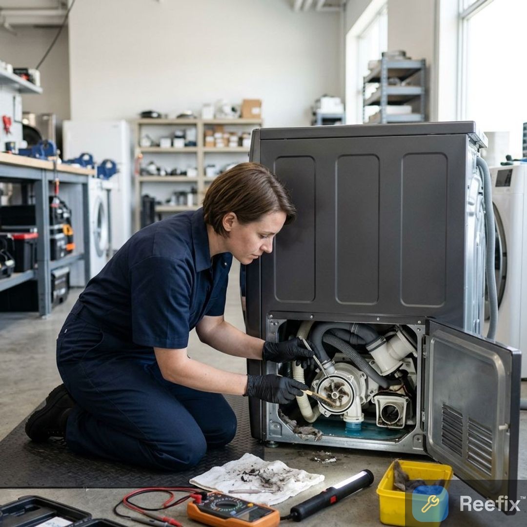 Diagnostic image: Samsung WD90T654DBN: Diagnosing a blocked pump impeller