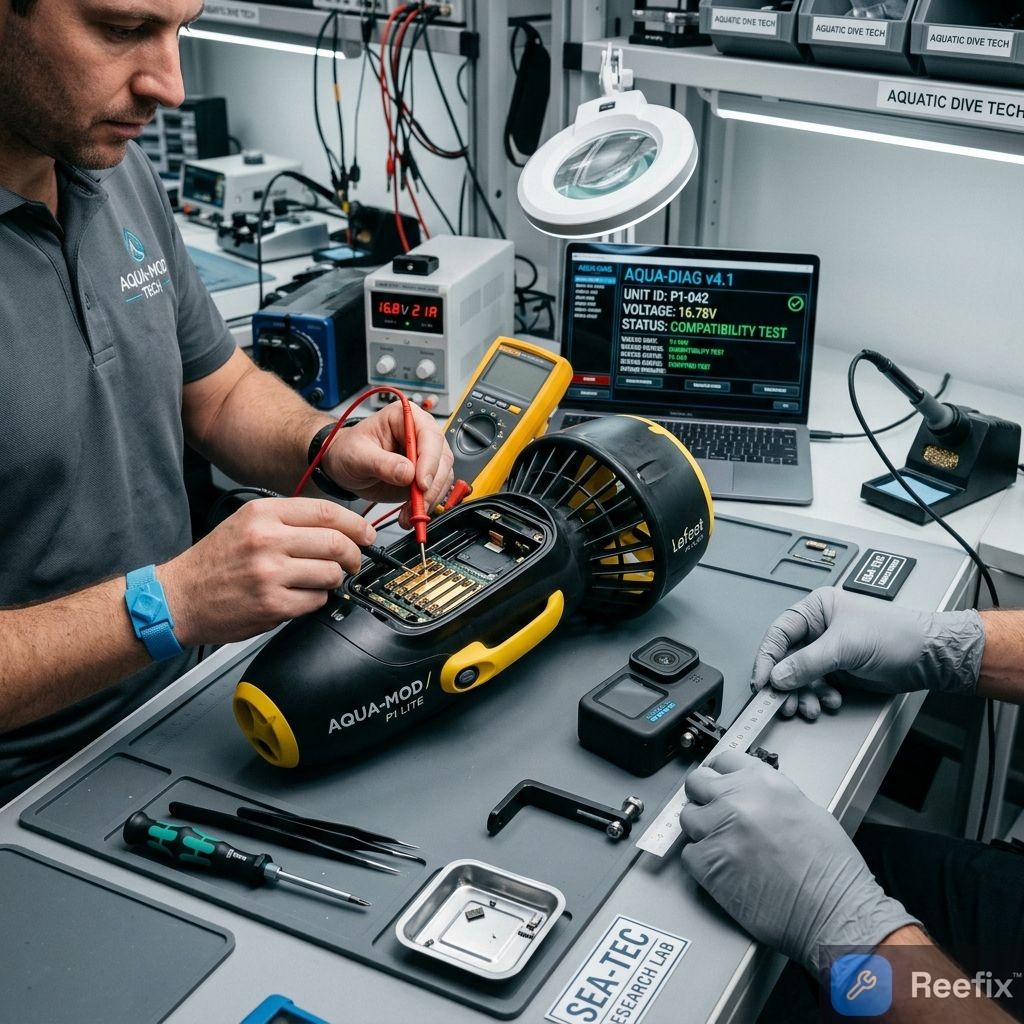 Diagnostic image: LEFEET P1 Lite: Action Camera Mount Incompatibility