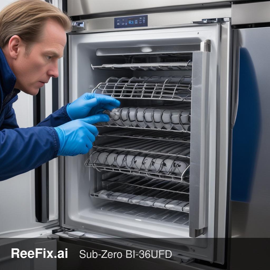 Diagnostic image: Sub-Zero BI-36UFD Refrigerator Evaporator Fan Error Diagnosis Guide