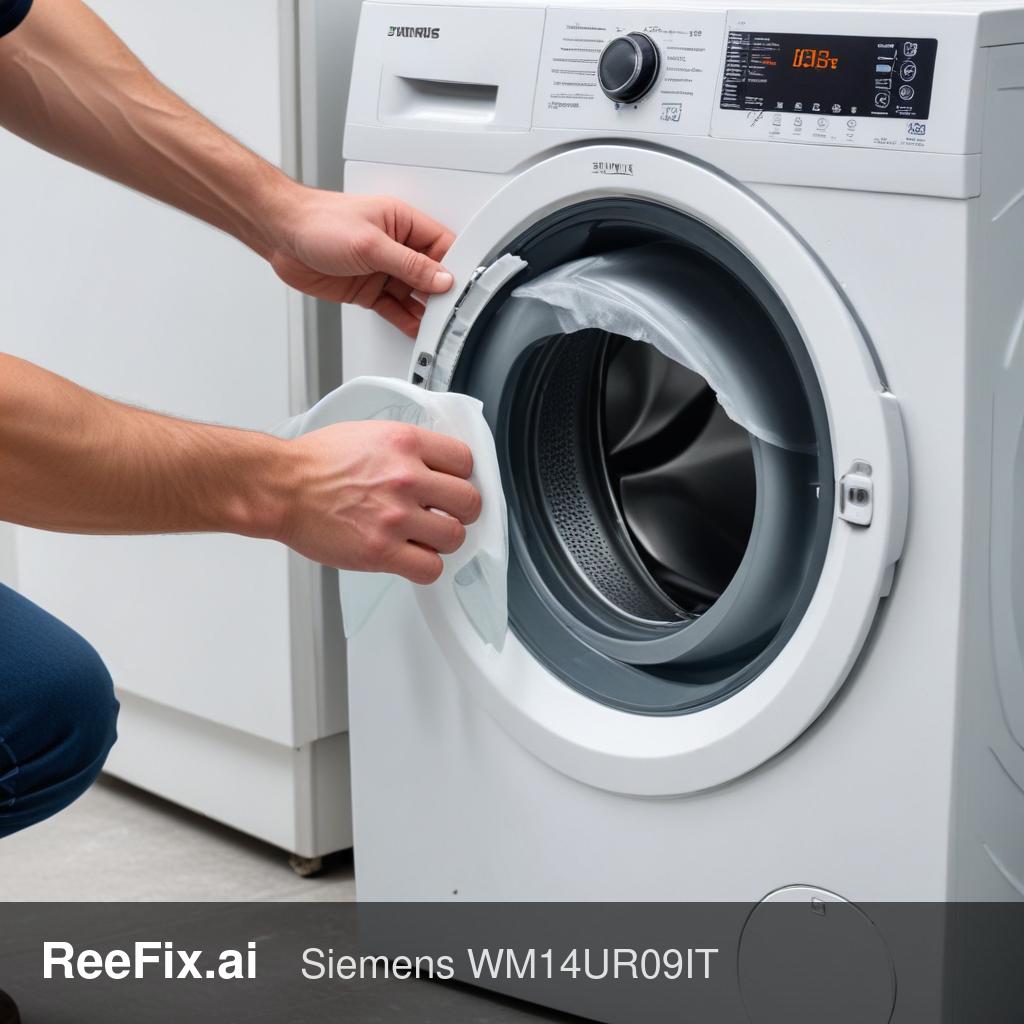 Diagnostic image: Troubleshooting Guide for Leaking Door Seal of Siemens WM14UR09IT Washing Machine
