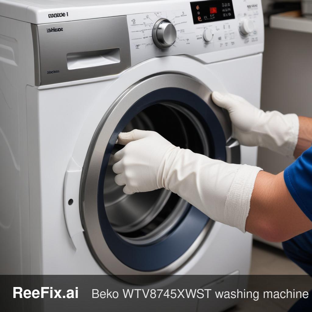 Diagnostic image: Beko WTV8745XWST Washing Machine Drum Crack Diagnosis Guide