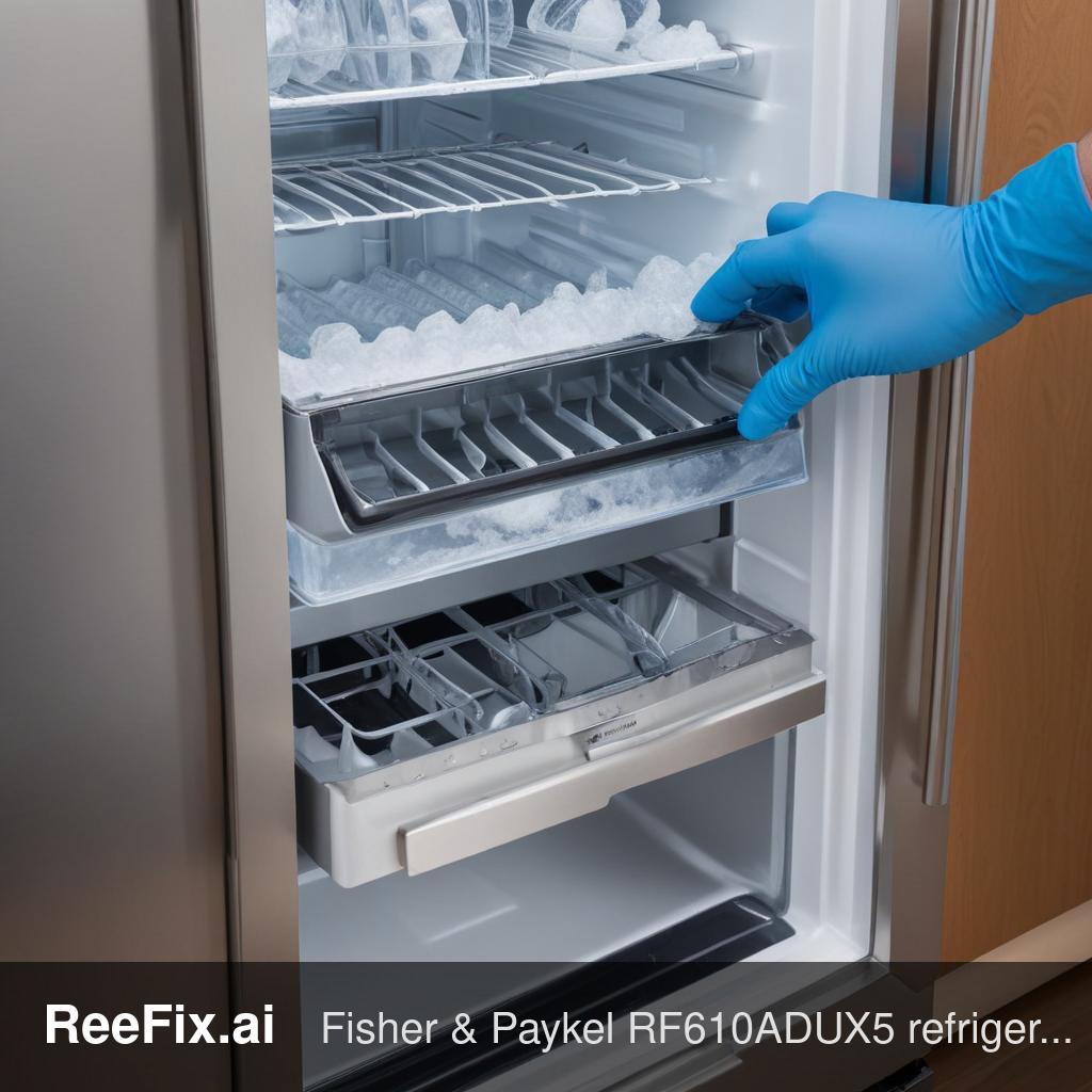 Diagnostic image: Diagnosis of the Fisher & Paykel RF610ADUX5 Refrigerator's Stuck Ice Maker Arm