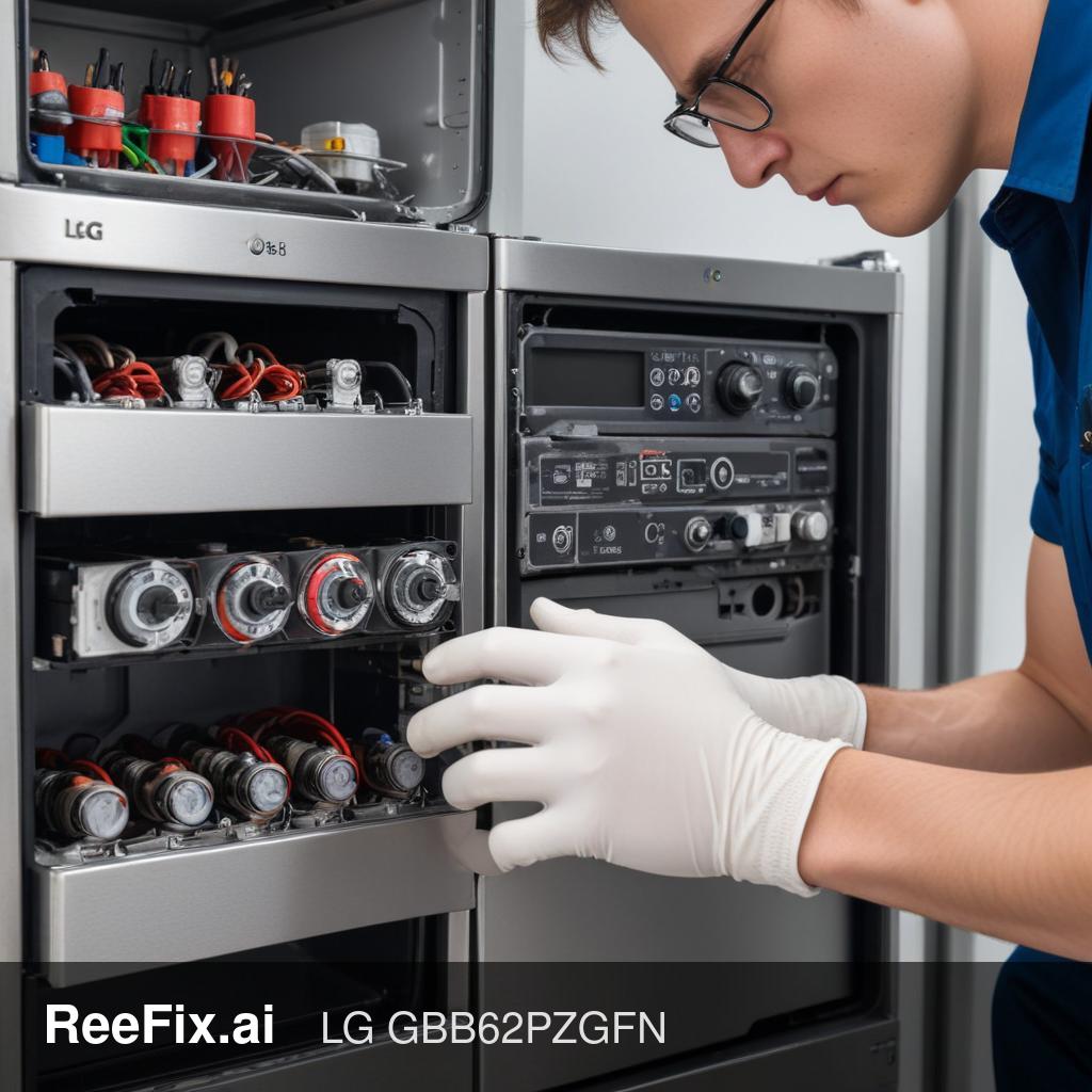 Diagnostic image: Diagnosis Guide for Loud Noise and Vibrations in LG GBB62PZGFN Refrigerator