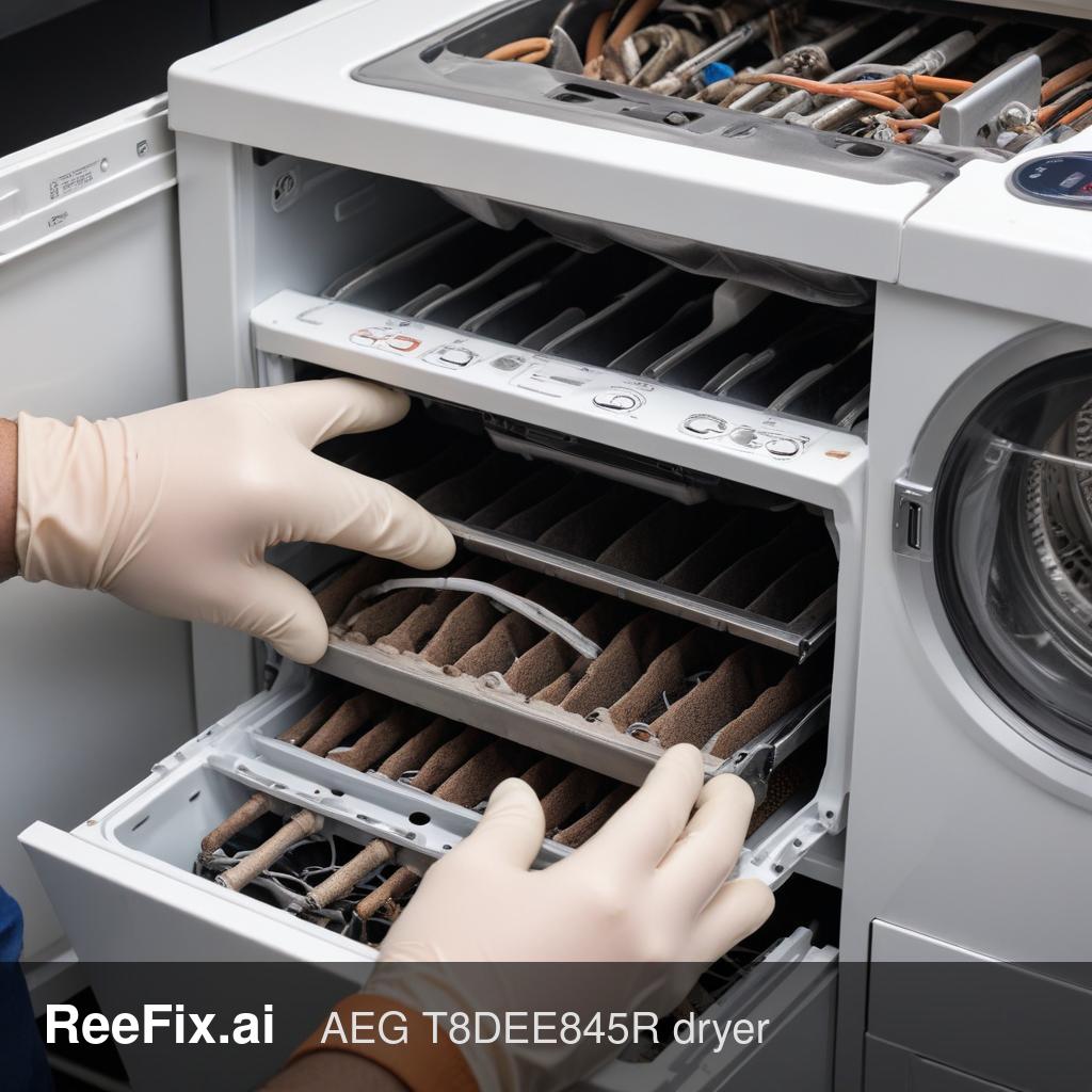 Diagnostic image: AEG T8DEE845R Dryer CondensClean System Block Diagnosis