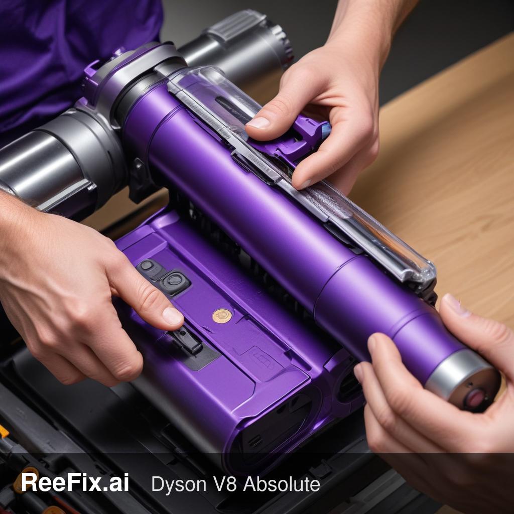 Diagnostic image: Dyson V8 Absolute: Battery not charging and red light flashing