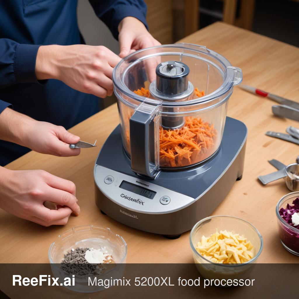 Diagnostic image: Magimix 5200XL: Cracked Bowl and Lid Locking Mechanism Failure Diagnosis