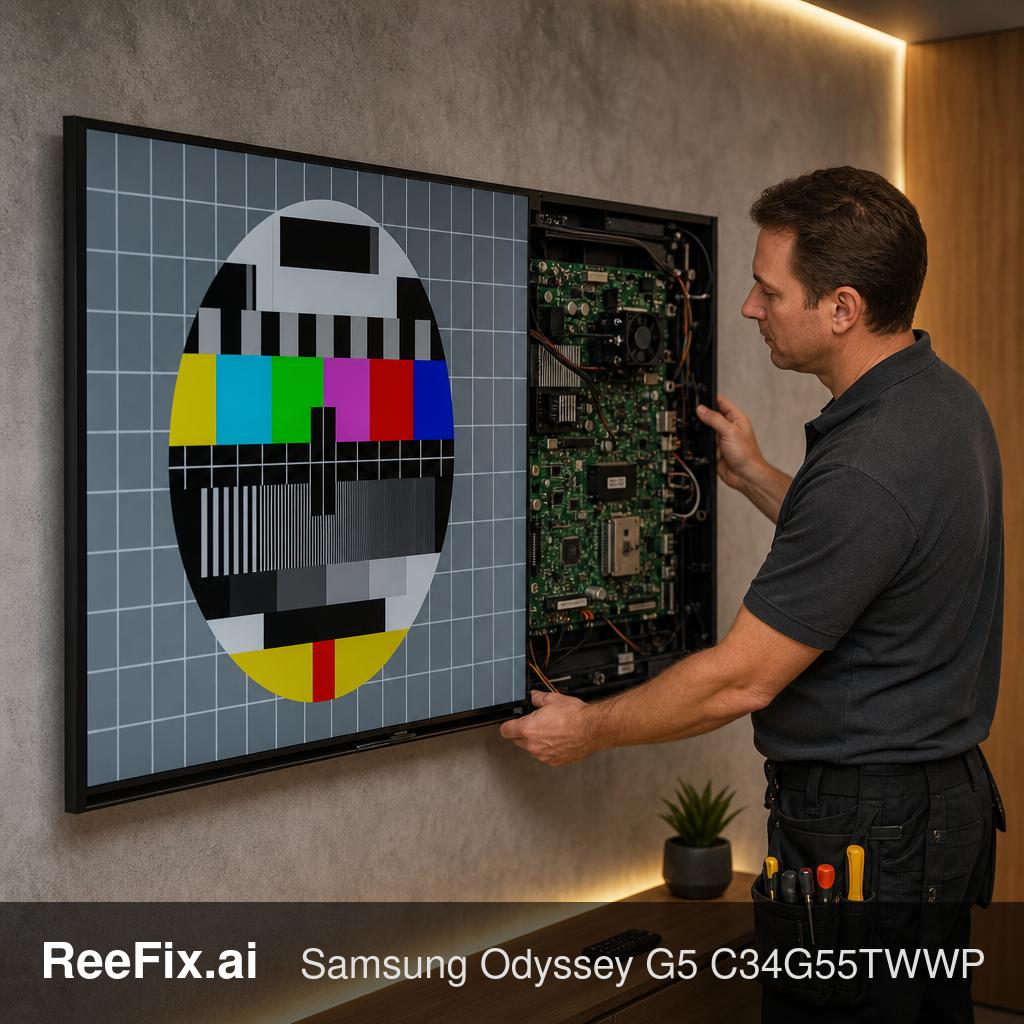 Diagnostic image: Samsung Odyssey G5 C34G55TWWP: Overheating Diagnosis