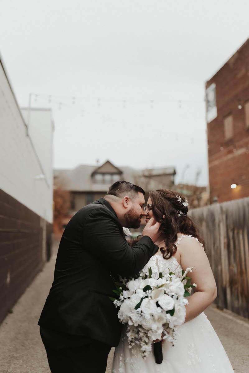 Rachel and her husband on their wedding day