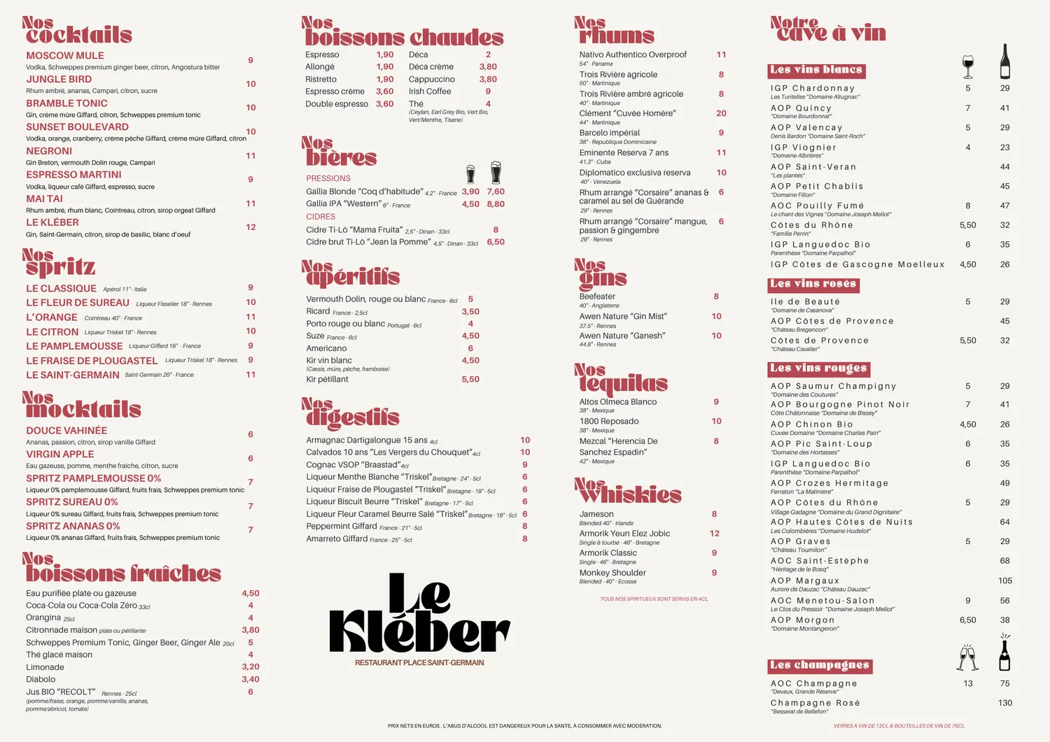 La carte du Kléber — page 2