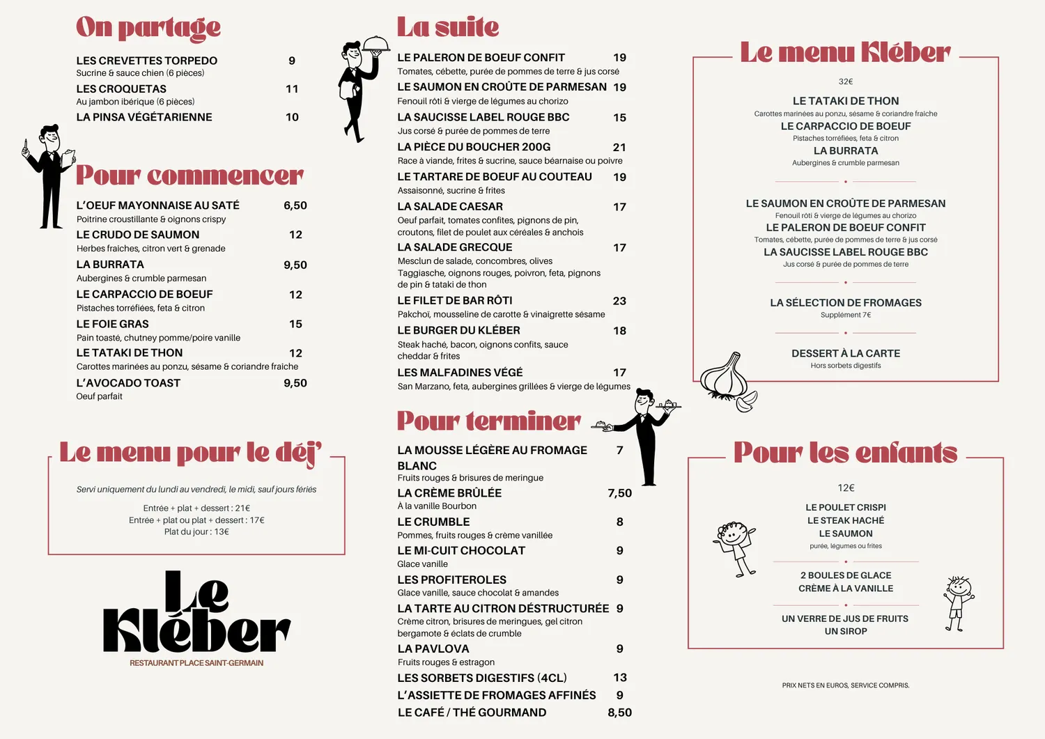 La carte du Kléber — page 1