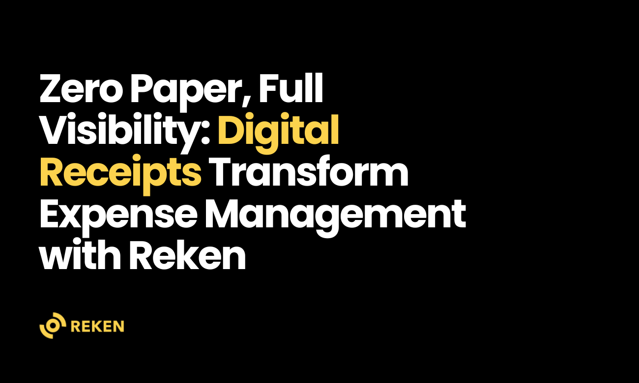 Zero paper, full visibility: How digital receipts from Reken.io improved expenditure management