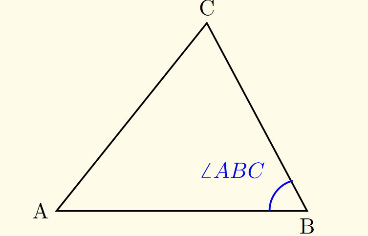 Angle notation example ABC