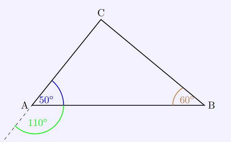 Exterior angle calculation