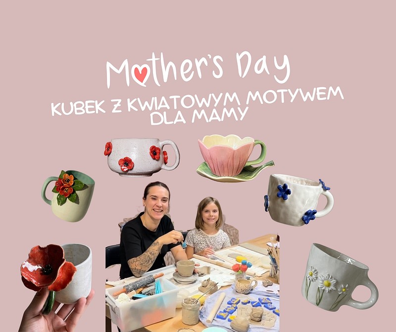 42.jpg — Ceramika. Kubek z kwiatowym motywem  dla Mamy, Poznań