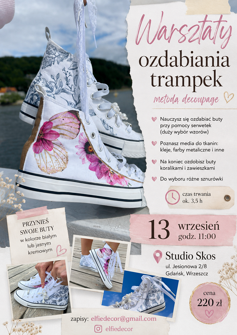 Vintage Photo Collage Happy Birthday Poster.png — Ozdabianie trampek metodą decoupage, Gdańsk