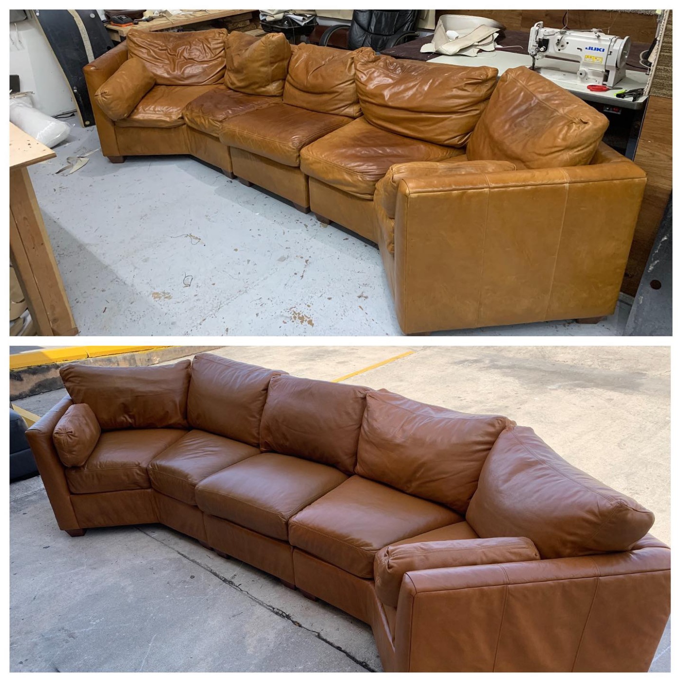 Restored black leather chair
