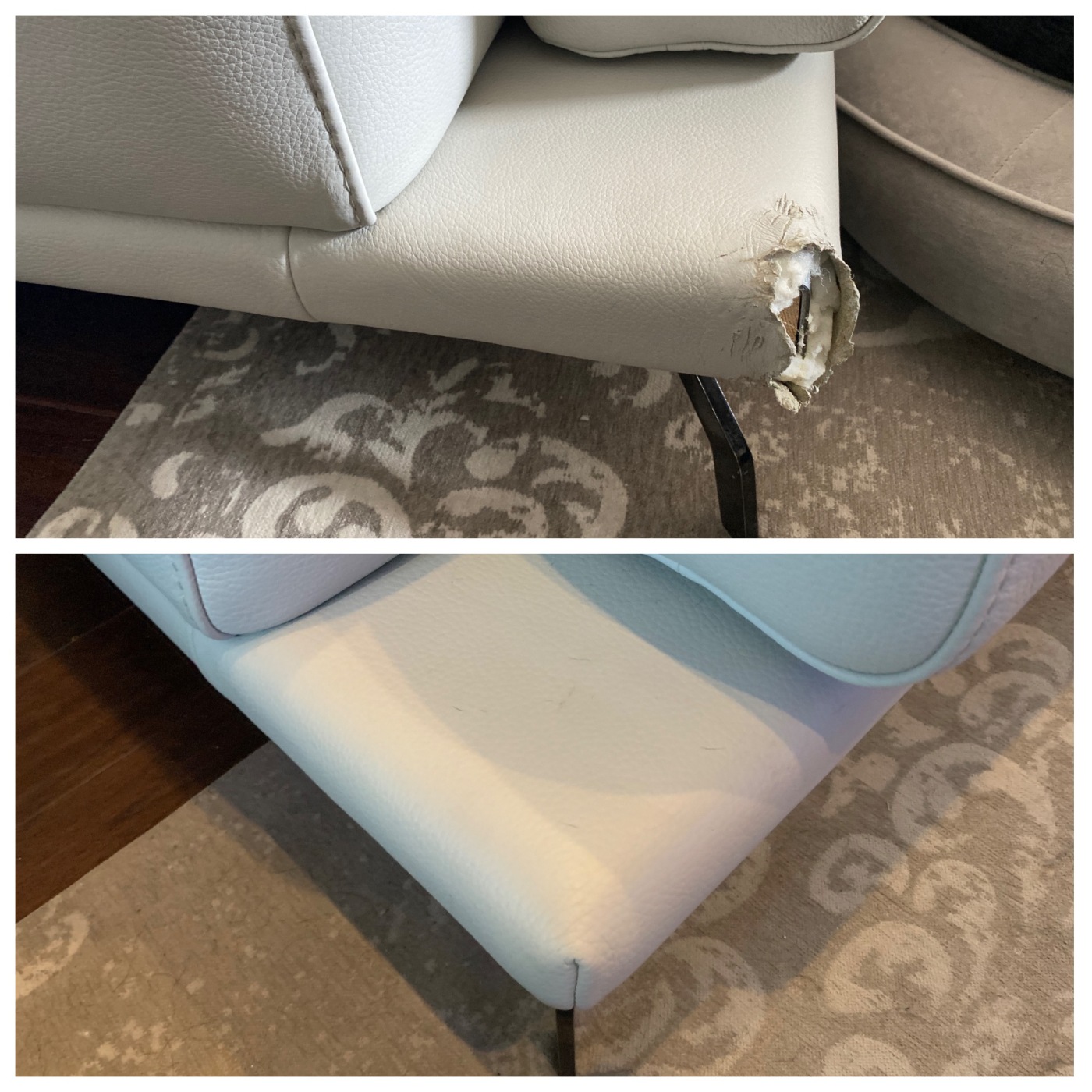 Restored leather recliner