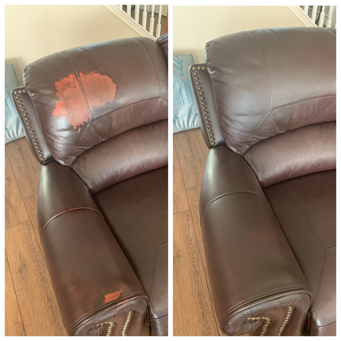 Restored tufted leather chair