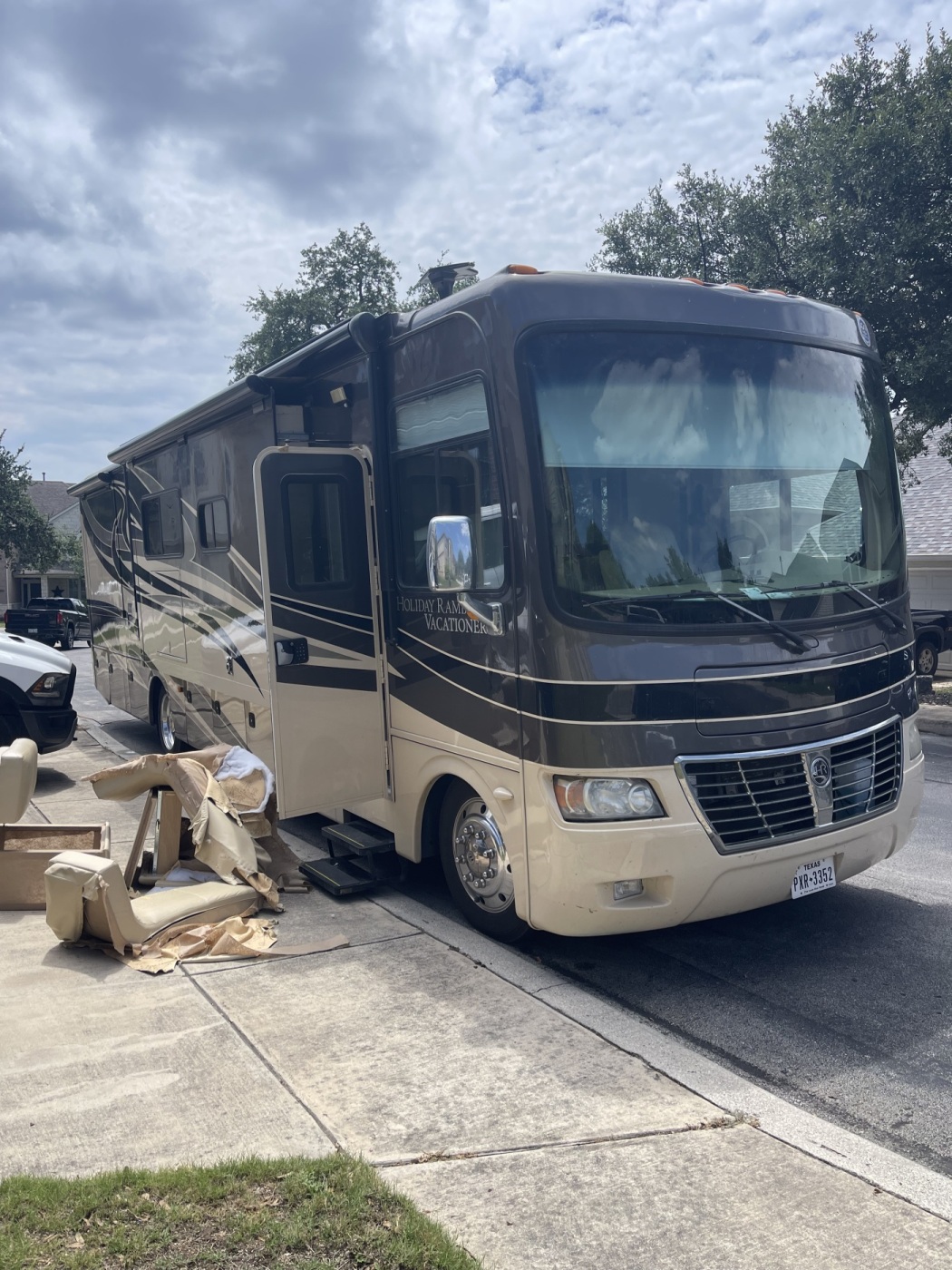 Before and after RV upholstery