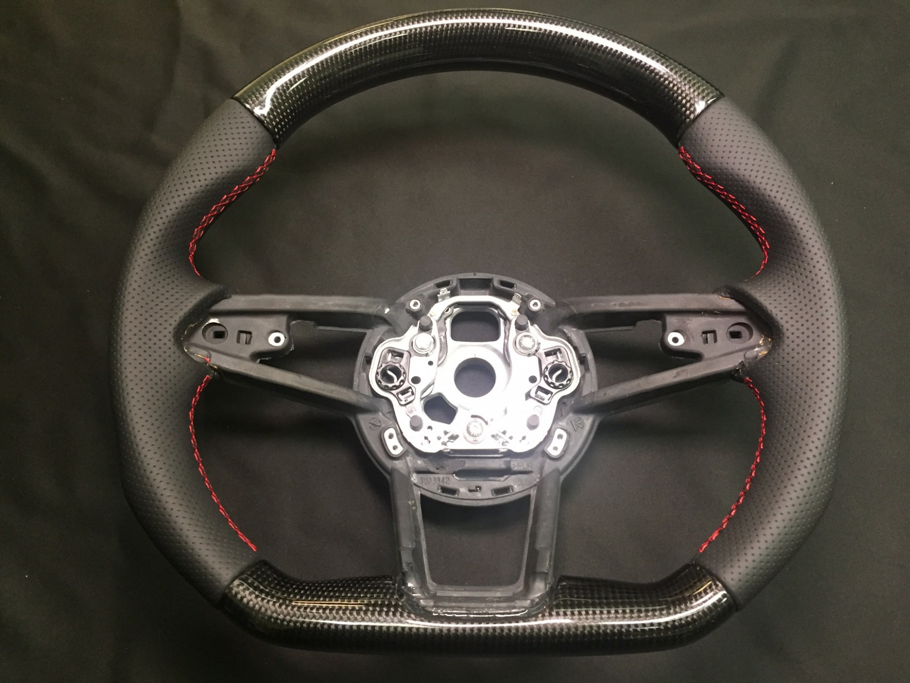 Before and after steering wheel restoration