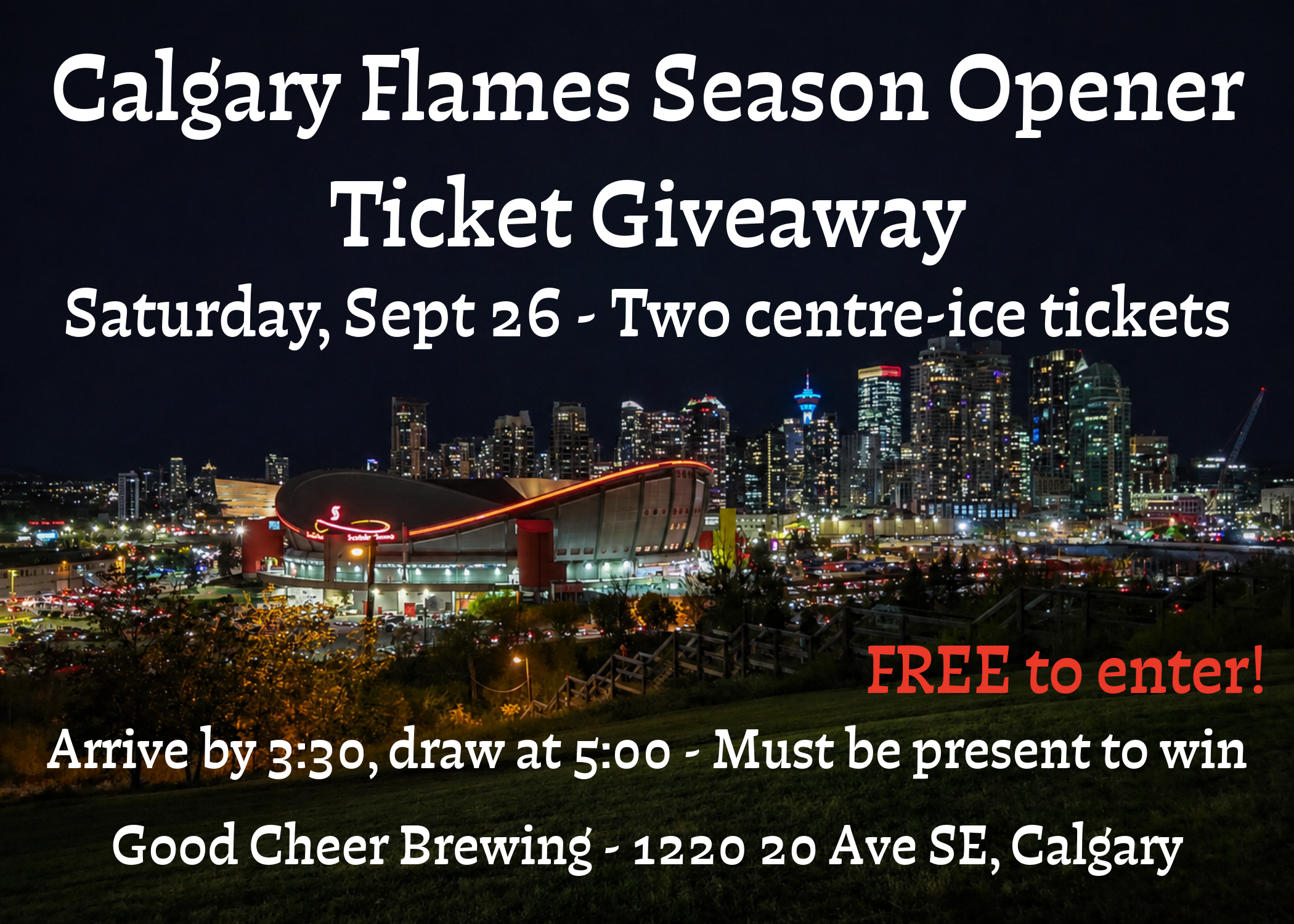 Calgary Flames Season Opener Ticket Giveaway