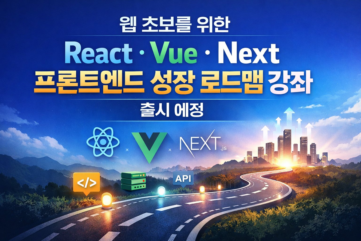 웹 초보를 위한 React · Vue · Next 프론트엔드 성장 로드맵 강좌 출시 예정🚀🗺️