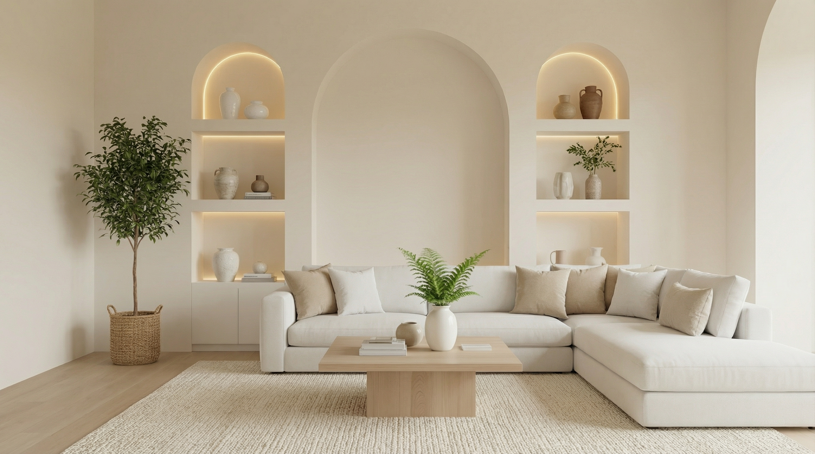 Furnished minimal living room