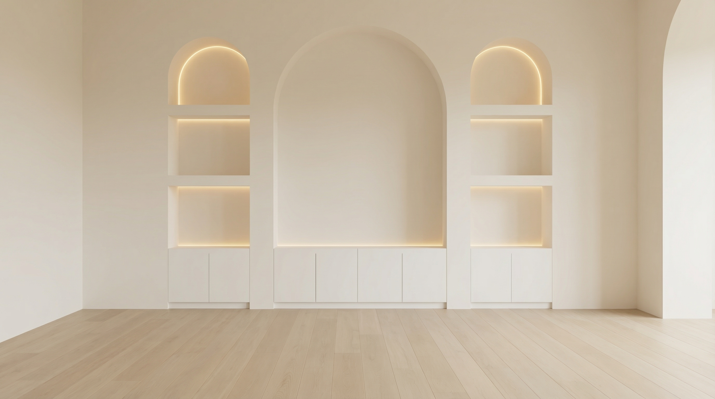 Empty minimal living room