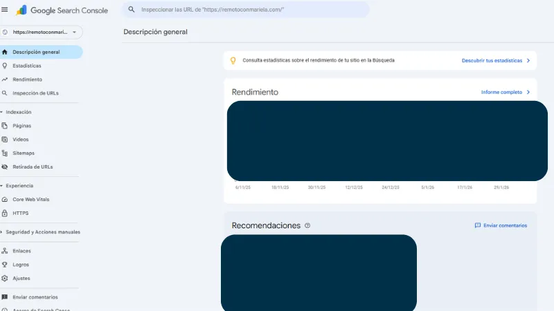 Imágen de sitemaps en Google Search Console
