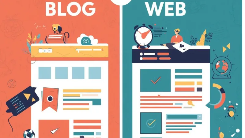 blog de un ládo página web del otro