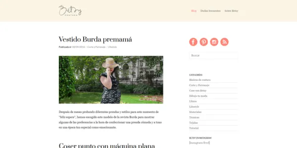 ejemplo de blog de costura