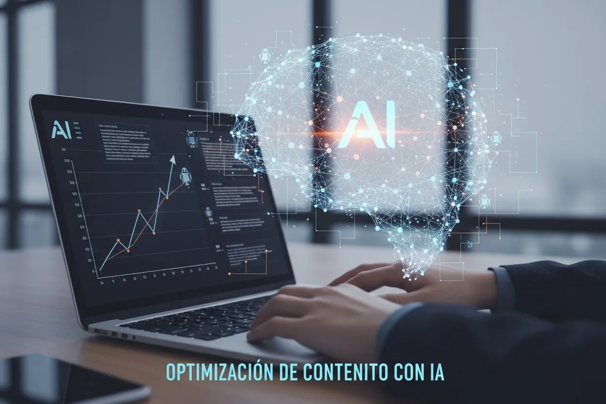 Imagen de una computadora donde se da la idea de optimizacion de blogs con IA, ilustrando la entrada: Qué necesita un blog para funcionar (estructura mínima)