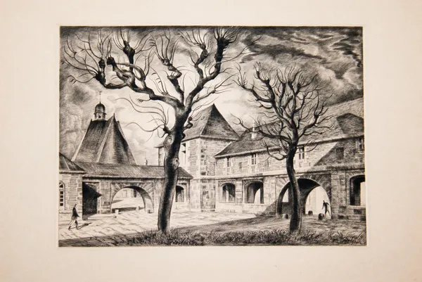 Cour de ferme en hiver