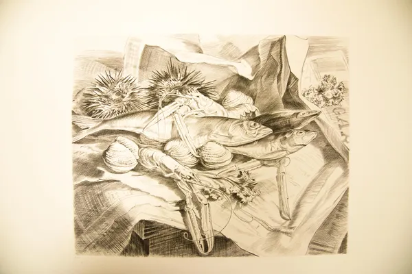 Nature morte aux oursins et coquillages