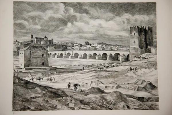 Vieux pont fortifié sur le fleuve
