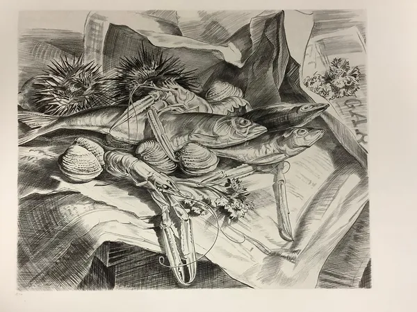 Nature morte aux poissons et coquillages