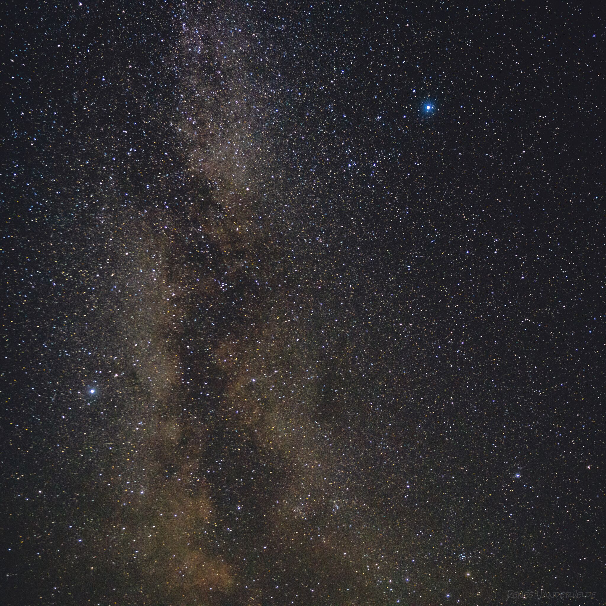 A Photo of the Milky Way galaxy and stars visible in the night sky