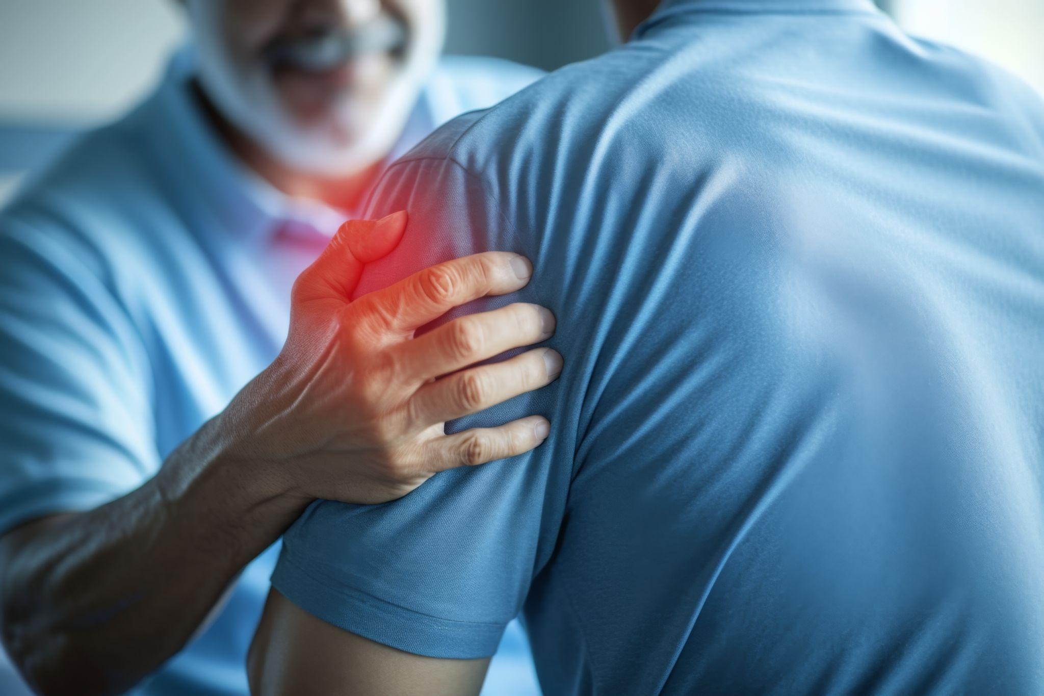 Doctor checking Shoulder injury
