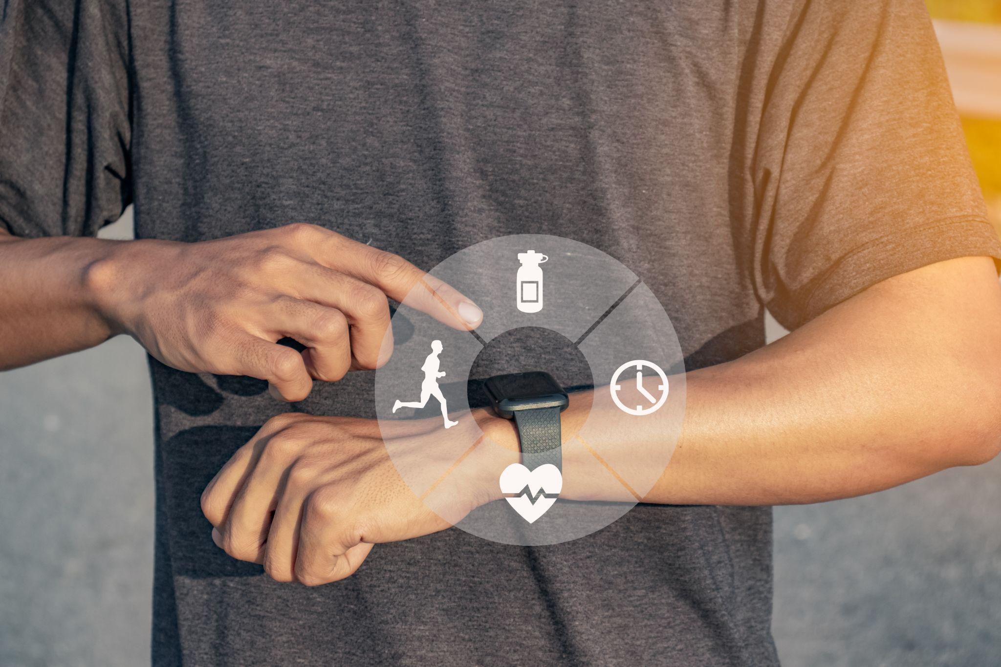 A man wearing a smart watch.