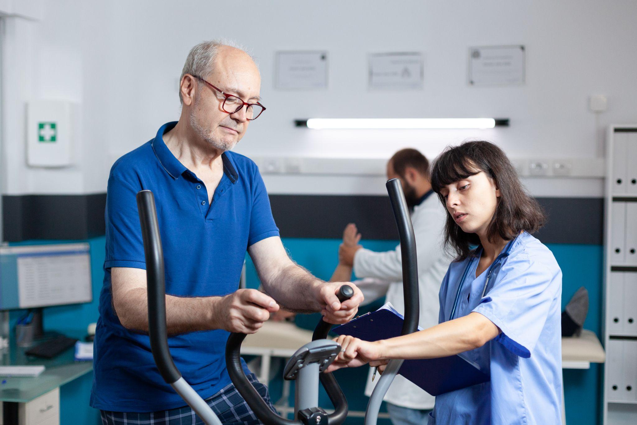 A doctor with a patient.