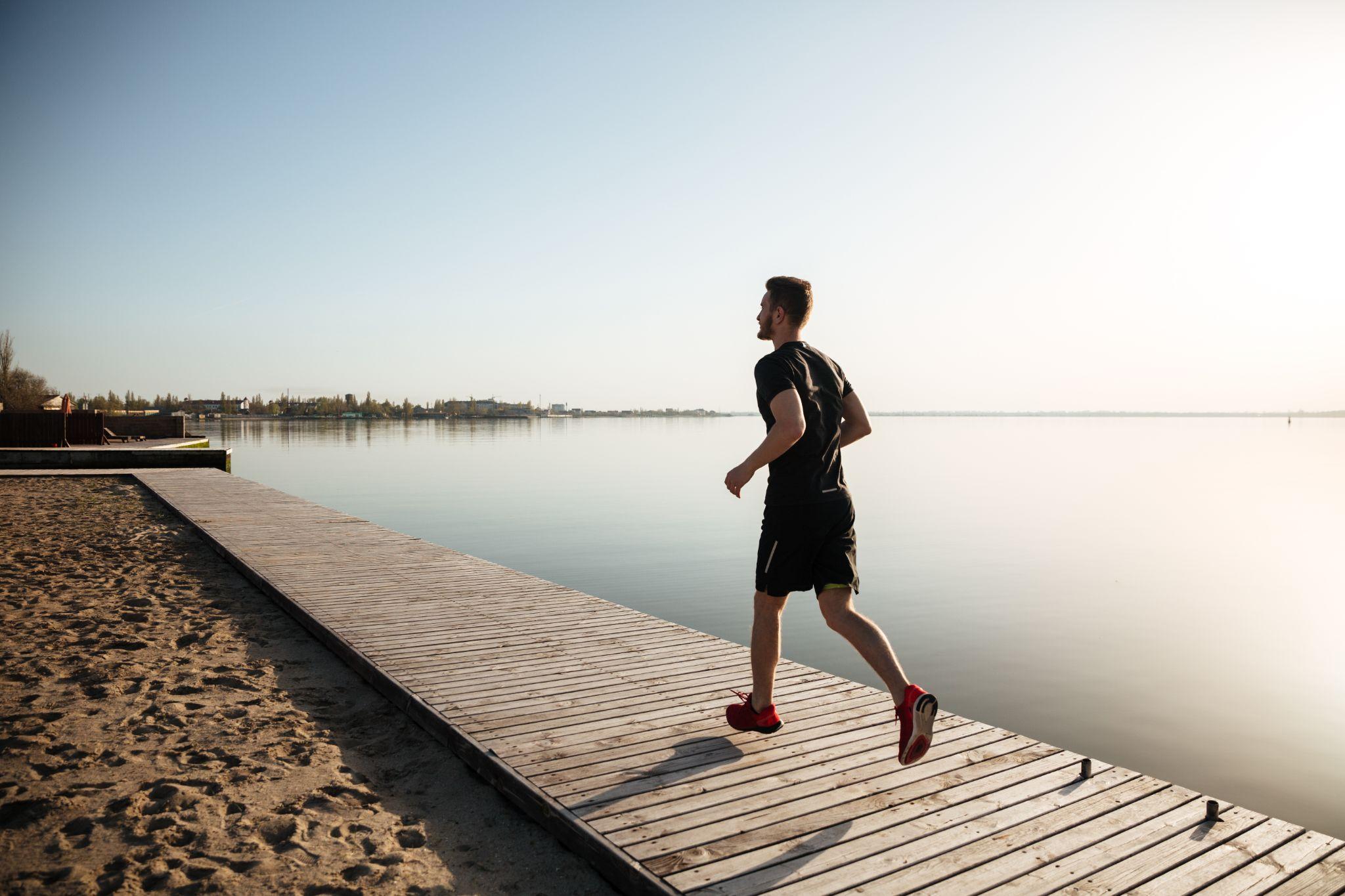 A man running.