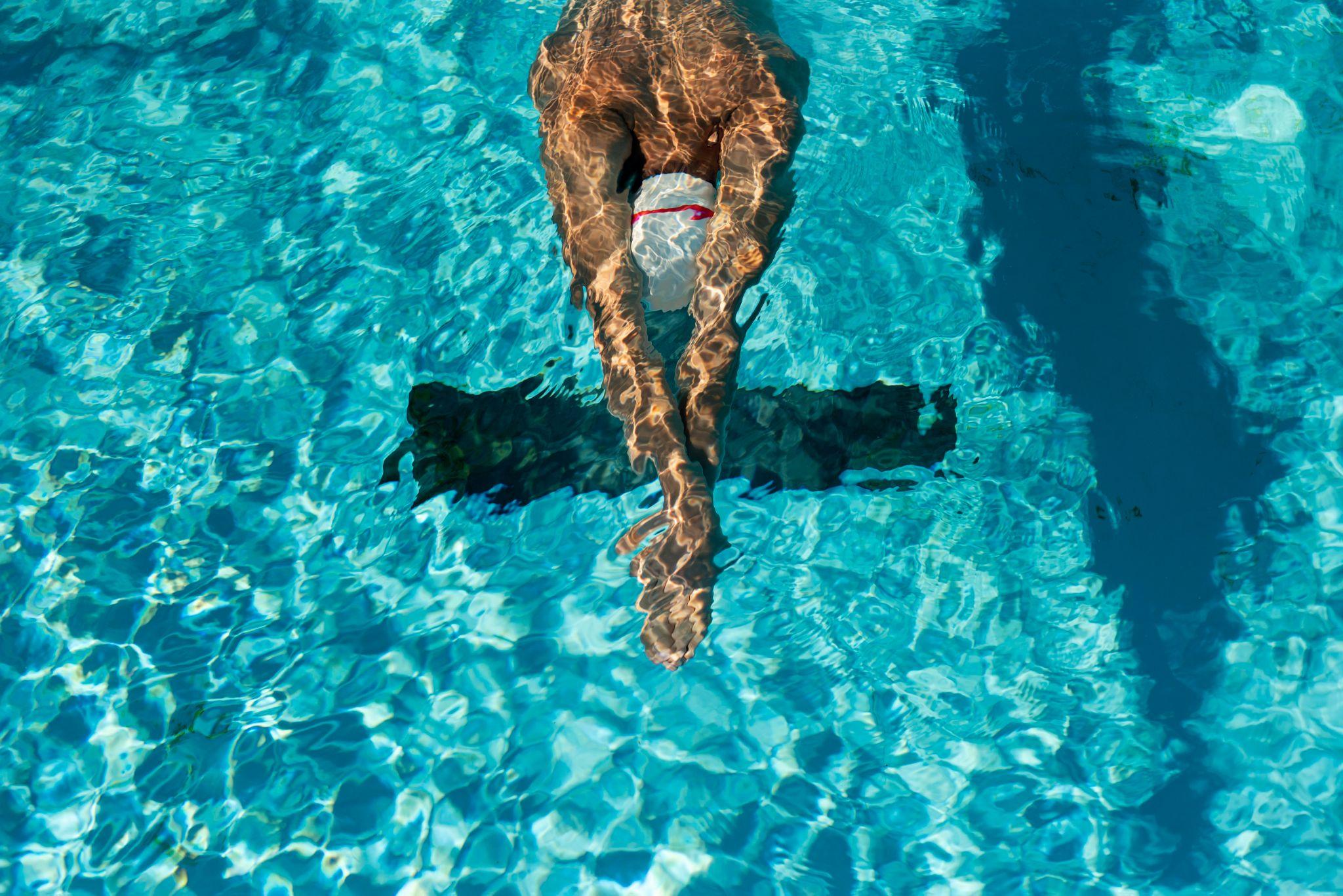 A person swimming.